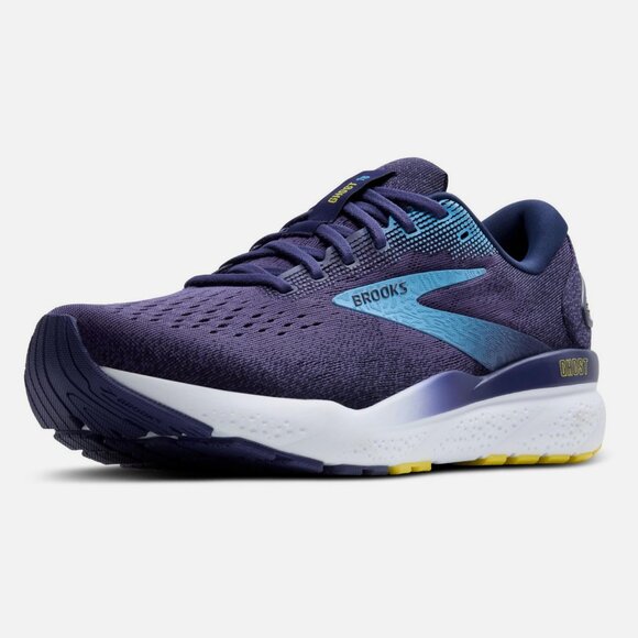 Brooks Men’s Ghost 16 Neutral Running Shoe - Blue/Bonnie Blue/Yellow - 13 D 47.5